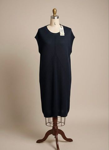 Caroll - Robe-pull 100% Laine RWS - Taille L - Bleu Marine - Neuf avec étiquette 