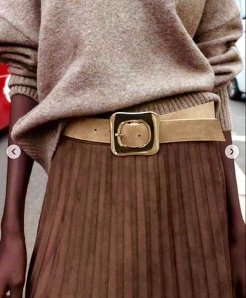 Jupe Zara effet daims camel 38