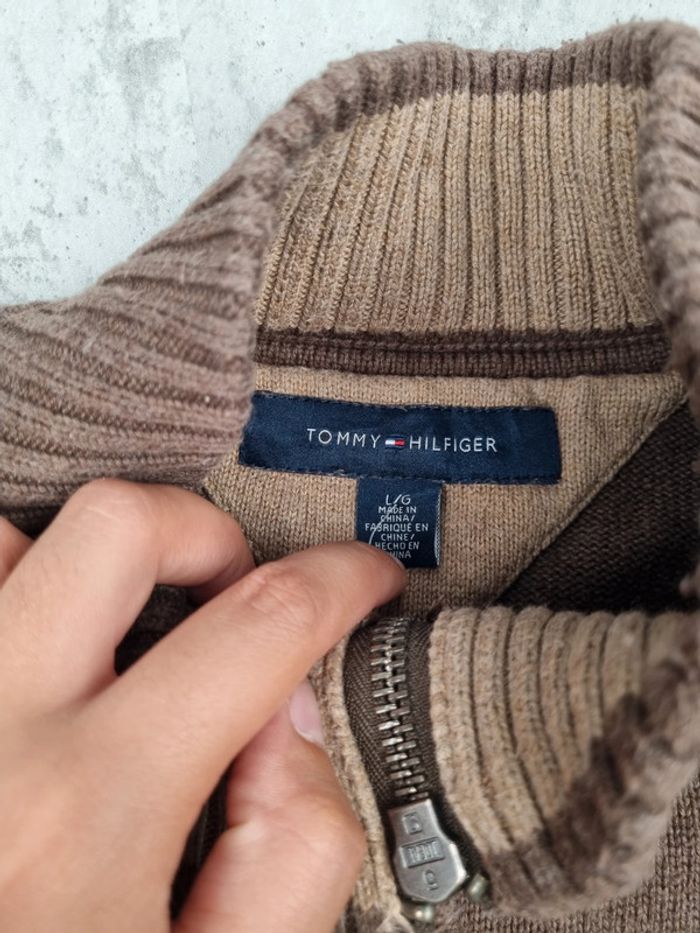 Veste zippée Tommy Hilfiger marron – Taille L Homme (mesures en photos) - photo numéro 8