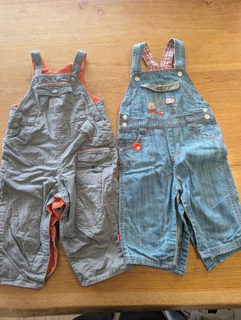 Lot de 2 salopettes garçon 18 mois  comme neuves