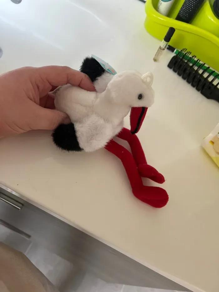 Peluche cigogne + porte clé cigogne - photo numéro 5