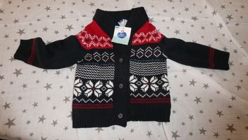 Gilet effet tricot jacquard - NEUF - 18 mois garçon