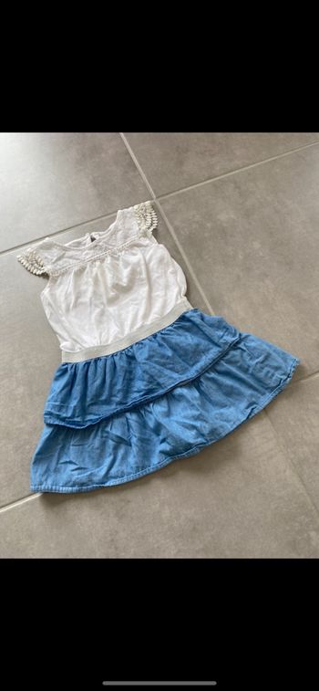 Robe en jean et dentelle In extenso 5 ans