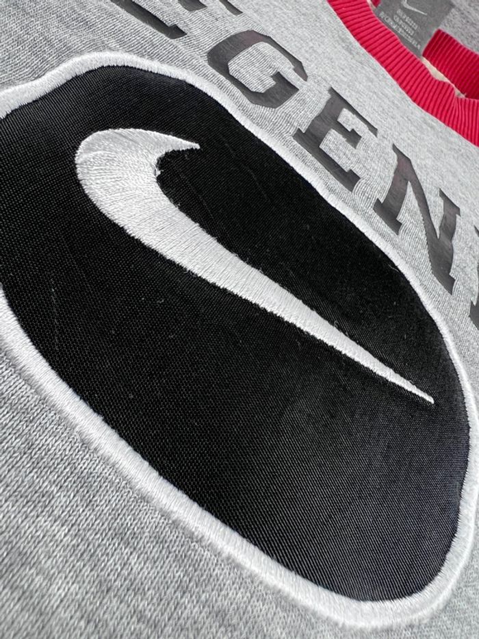 Sweat Nike logo brodé vintage rare gris et rouge Taille S - photo numéro 10