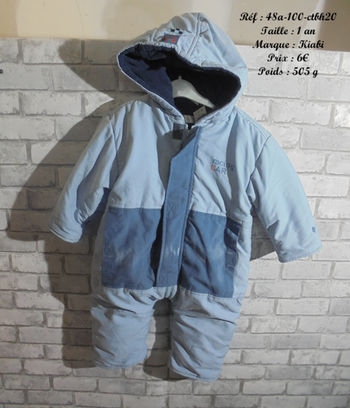  Combinaison 1 an Kiabi (48a-100-ctbh20)