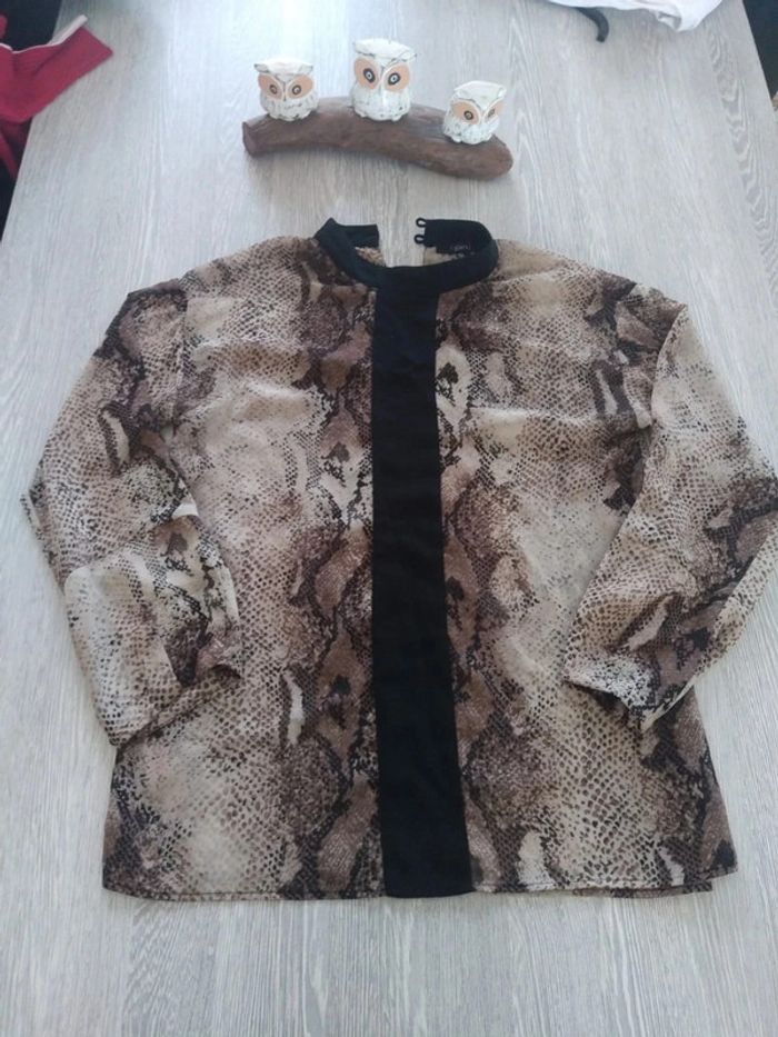 Blouse transparente style léopard sfera taille s - photo numéro 4