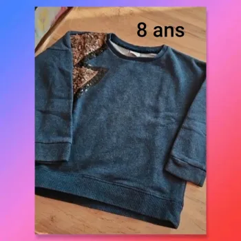 Pull pailleté fille 8 ans tape à l'œil