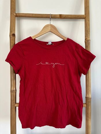 t-shirt rouge i love you amisu taille S