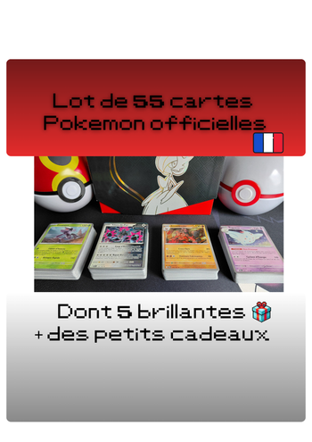 Lot cartes Pokémon – 50 cartes + 5 brillantes
