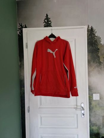 Sweatshirt vintage puma années 90 taille 16 ans ou s rouge et gris
