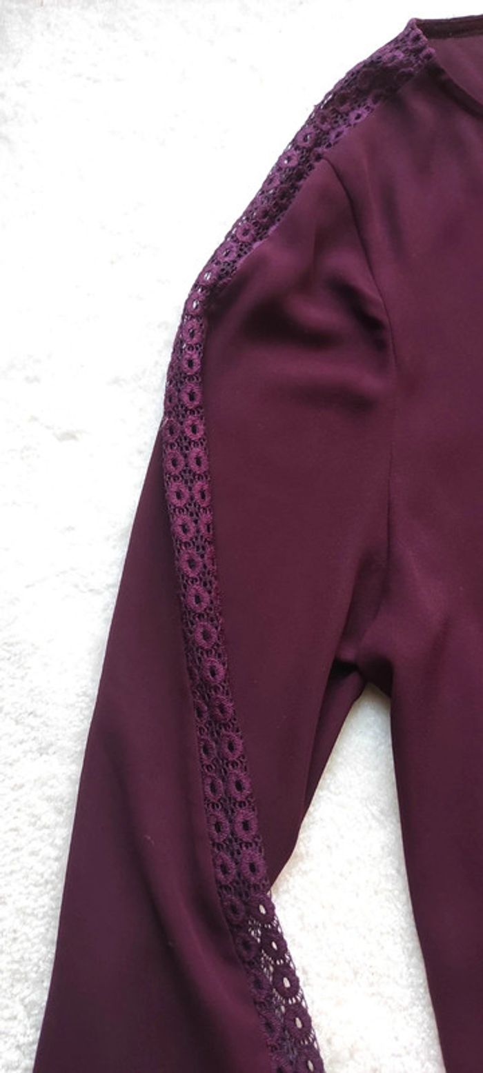 Blouse Cottonade Paris Violet Aubergine L fabriqué en France - photo numéro 3