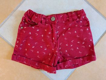 Short avec poches et bouton rouge sergent major 6 ans fille été