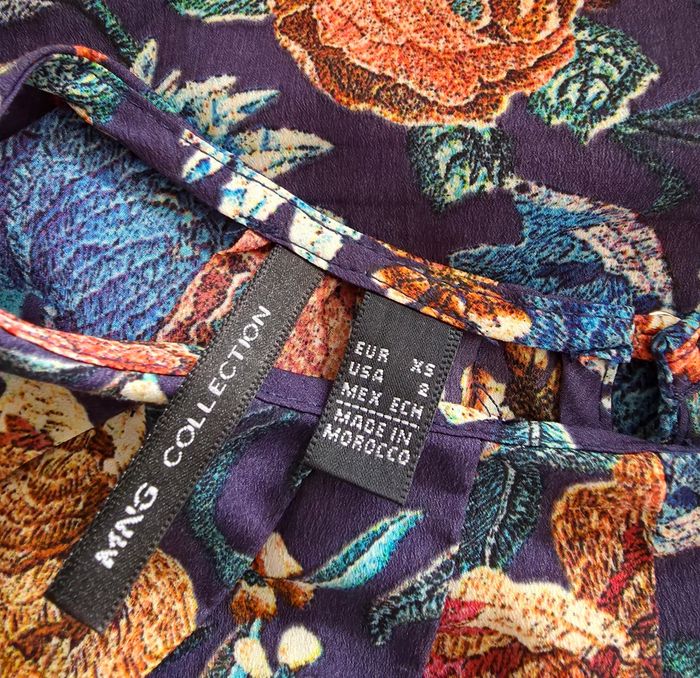 Robe sans manche bleu marine fleurie #MNG XS - photo numéro 5