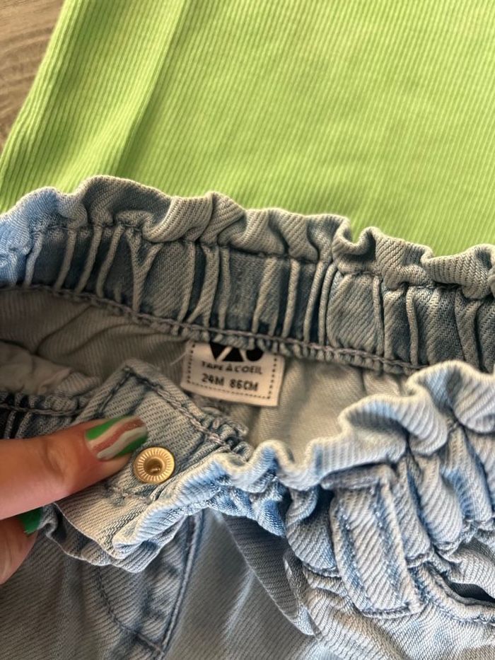 Ensemble short + tee shirt vert 24 mois - photo numéro 2