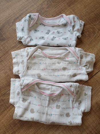 Lot de 3 bodies manches courtes 6 mois fille