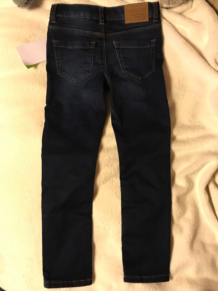 Jean skinny bleu marine taille 5ans Vertbaudet - photo numéro 4