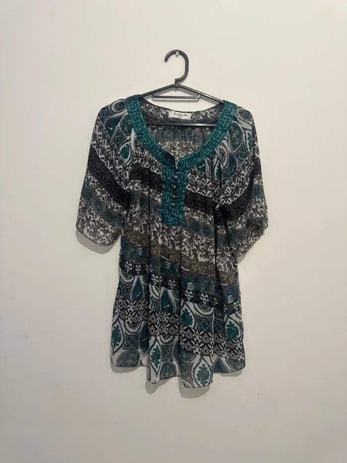 Tunique femme colorée verte Donnaio Taille L/XL