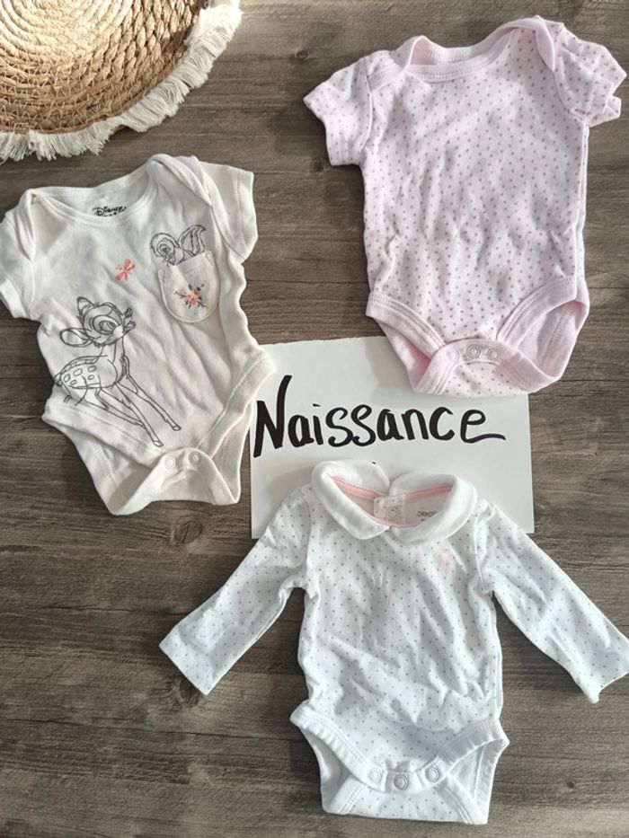 🌞 lot de 3 bodies naissance obaibi Disney