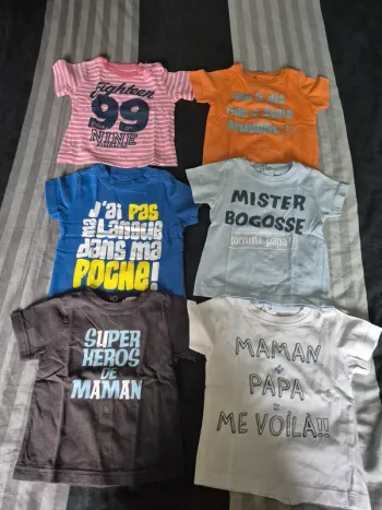 Lot tee shirts 6 mois