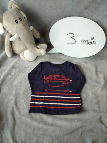 Tee shirt manches longues Garçon 3 mois voiture Cars Disney Baby 100% coton
