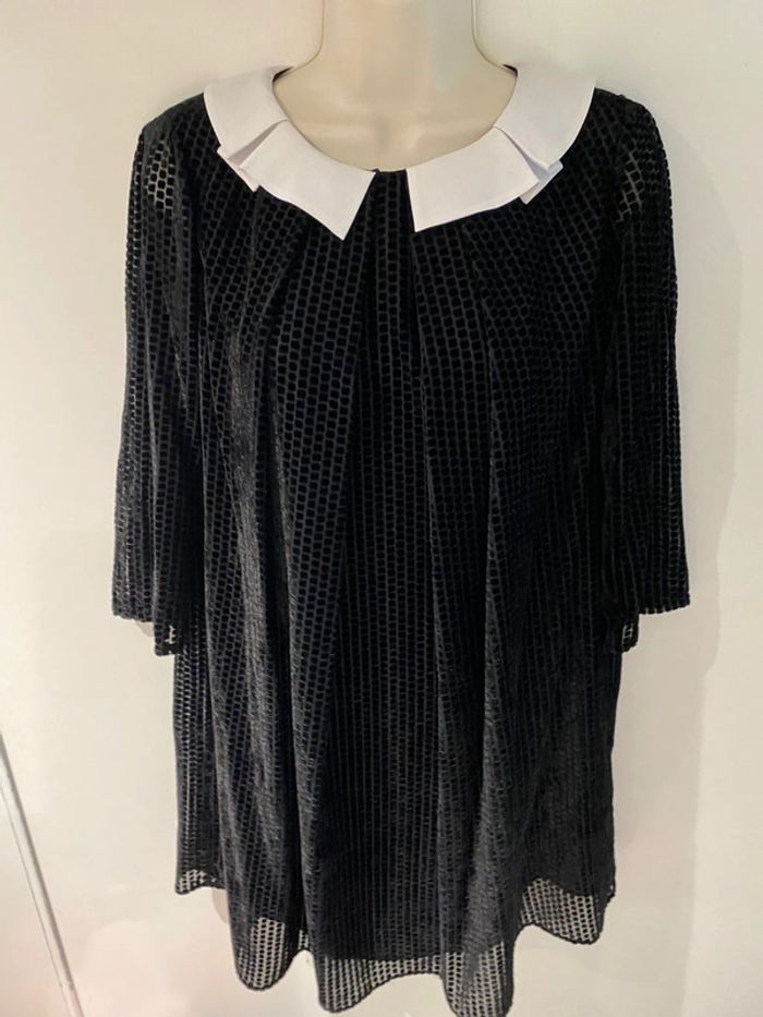 Claudie Pierlot, robe noire blanche plumetis chic