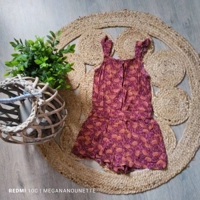 🌺👧 Combi-short fleurie – Du Pareil Au Même – 4 ans / 104 cm – Parfait état - photo numéro 2