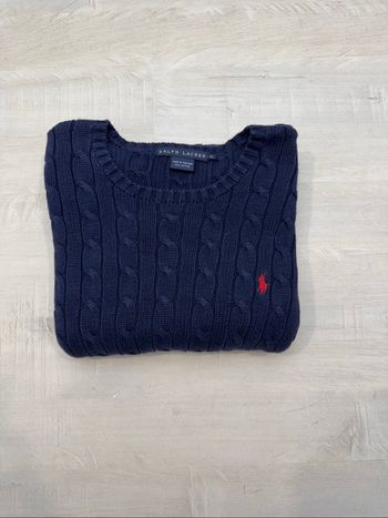 Torsadé Ralph Lauren bleu taille XL logo brodé en très bon état
