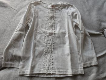 Tshirt ML blanc à broderie - 5A -  Du Pareil au Même
