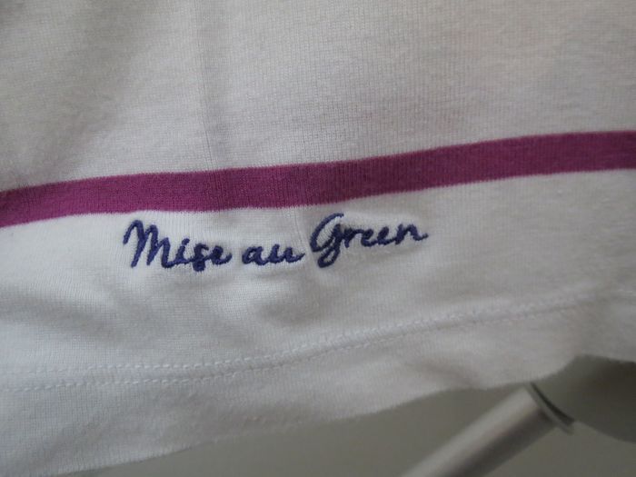 Pull / marinière Mise au Green – blanc rayé framboise – détails ajourés – T5😍 - photo numéro 10