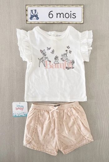 Ensemble d’été assorti BAMBI fille 6 mois