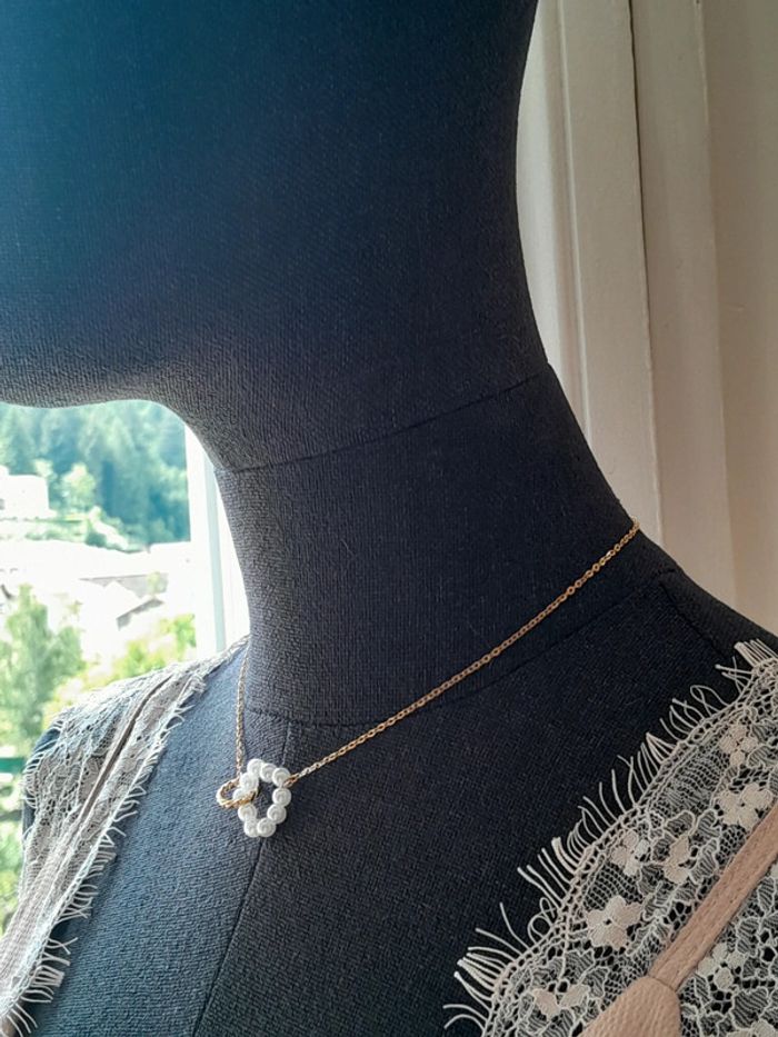 Collier chêne ra du cou acier inoxydable perles BEIGE - photo numéro 9