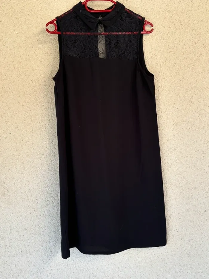 Robe noire col Claudine -  camaïeu - taille 36 - photo numéro 2