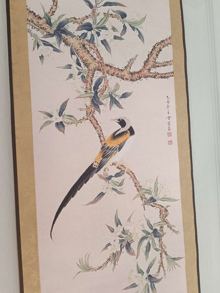 Tableau Peinture chinoise oiseaux et fleur - photo numéro 2