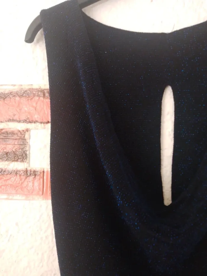 Robe pailletée bleu nuit dos nu - photo numéro 2