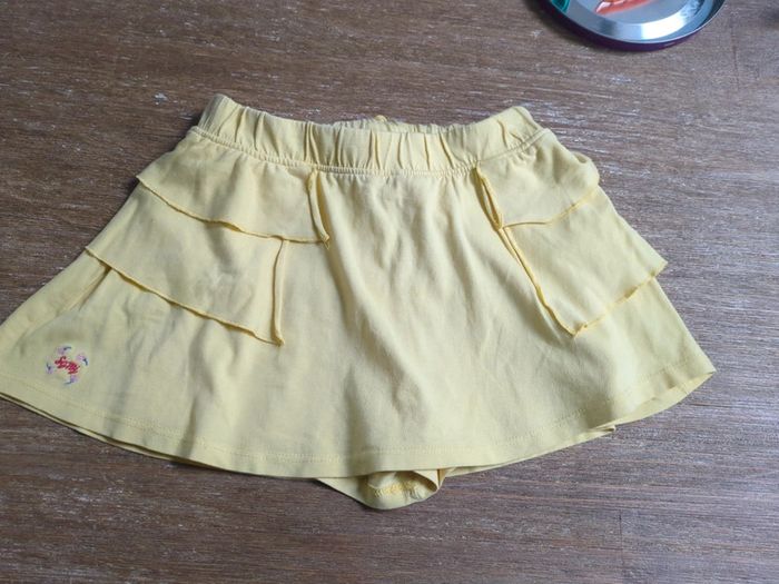 Jupe short jaune sergent major 7 ans volant froufrou