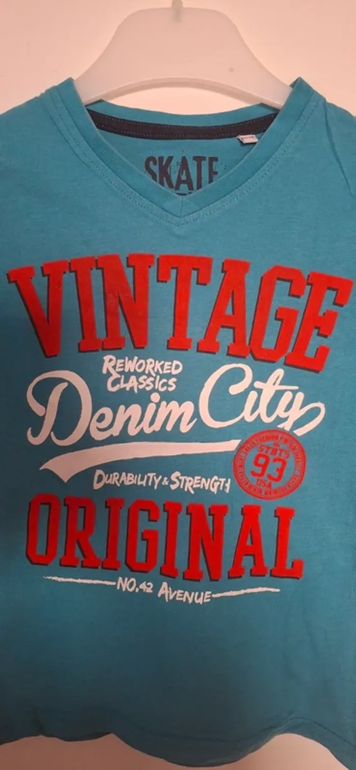 🌟 T-shirt Vintage Denim City - Skate - photo numéro 2