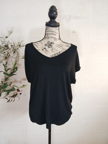 🖤 T-shirt noir fluide col V – Be fun – Taille L/XL – Bon état