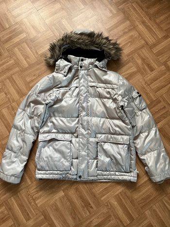 Doudoune manteau gris argenté Uniqlo