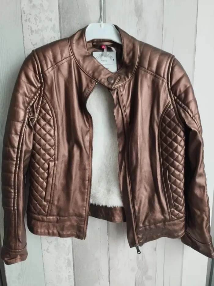 Veste cuivre simili fille 10 ans