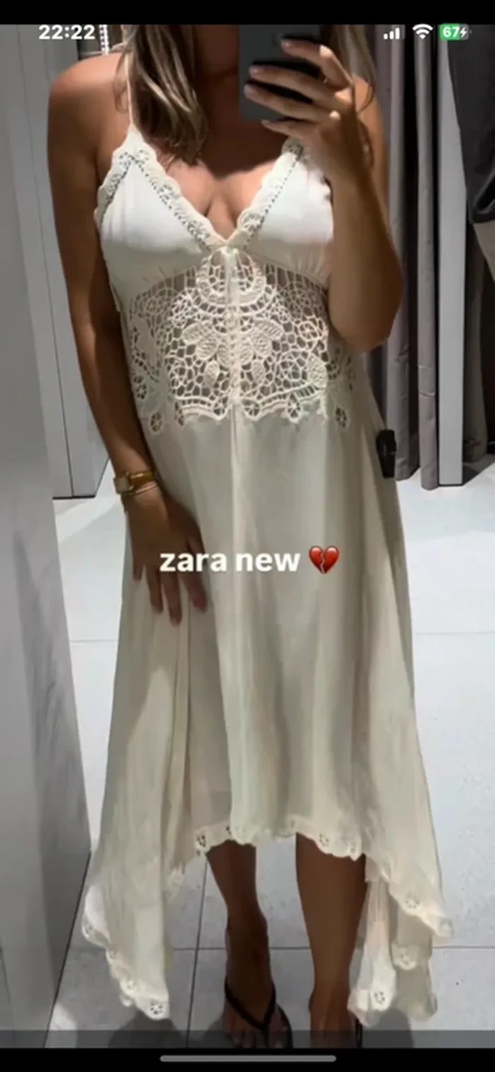 Belle robe créé broderie Zara taille L - photo numéro 6