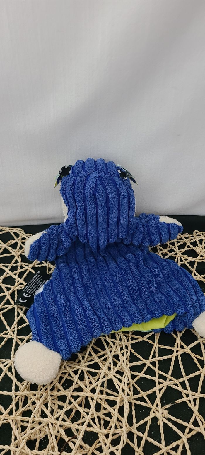 Doudou plat Pingouin LES DEGLINGOS bleu le Pingouin - photo numéro 3