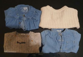 Lot vestes et pulls 18 mois fille