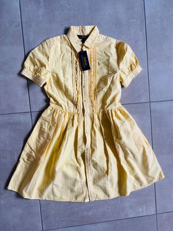 Magnifique robe jaune fille taille US 16 Ralph Lauren authentique neuve
