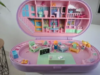 Polly pocket 1992, coffret stampin'school, + 2 figurines