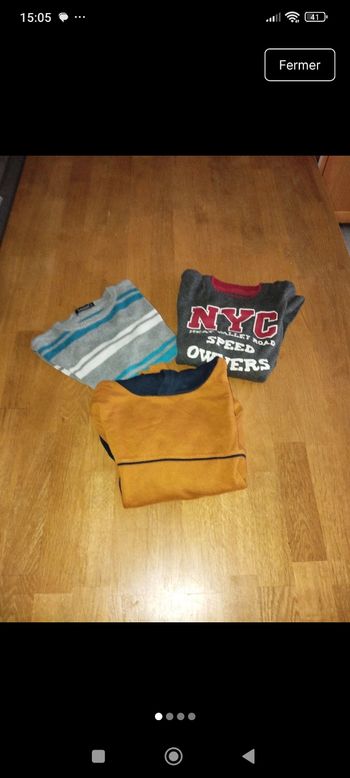 Lot de 2 pull et 1 sweat Kiabi et inextenso 6 ans 