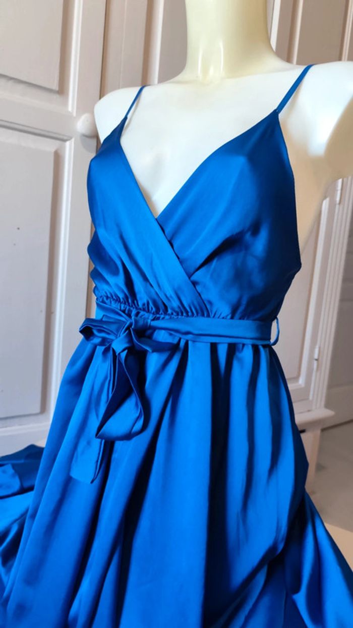 Robe de soirée satin bleu royal T36 - photo numéro 6