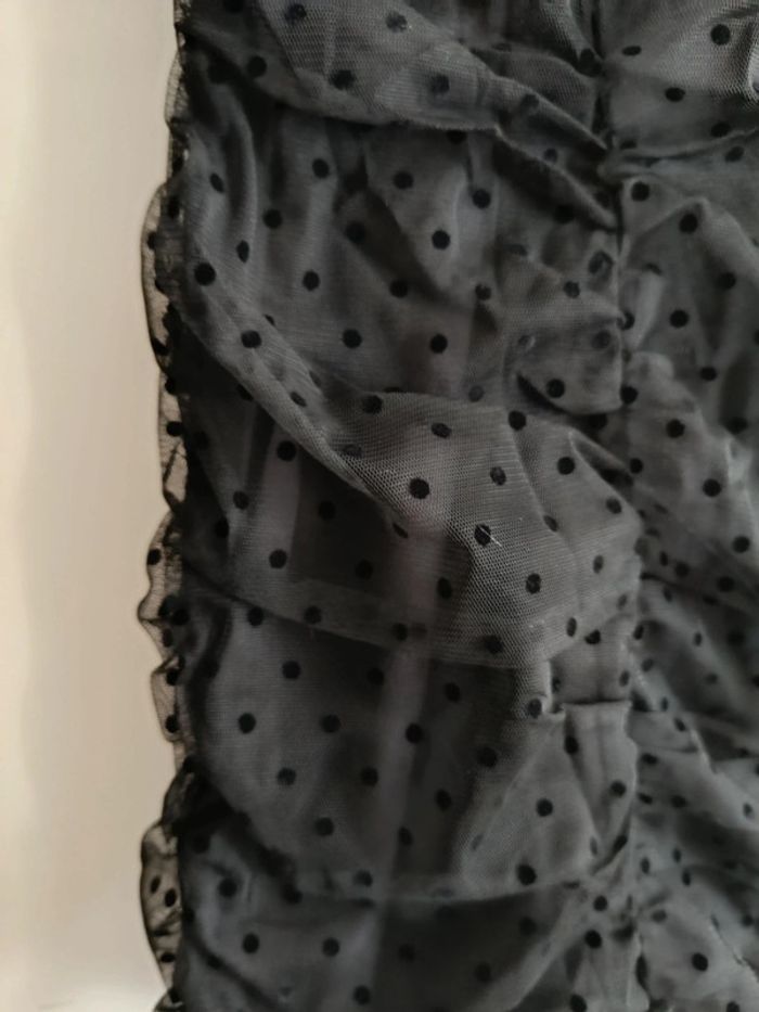 H&M robe courte noire, pois noire - photo numéro 5