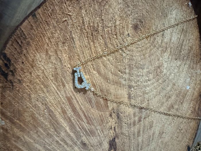 Collier réglable acier inoxydable or câble force acier inoxydable or cristaux - photo numéro 3