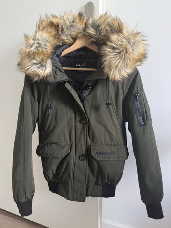 Blouson doudoune aviateur avec capuche taille XS