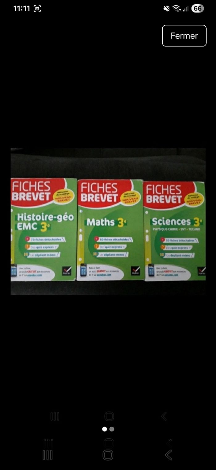 Fiches prépa brevet